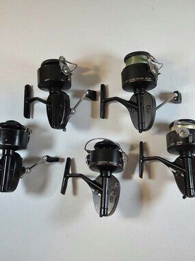 GARCIA MITCHELL 300 300A SPINNING REEL FISHING VINTAGE BLACK FRANCE LOT OF 5